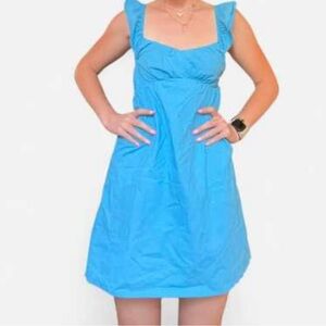 Sim & Sam Casque Poplin Mini Blue Dress